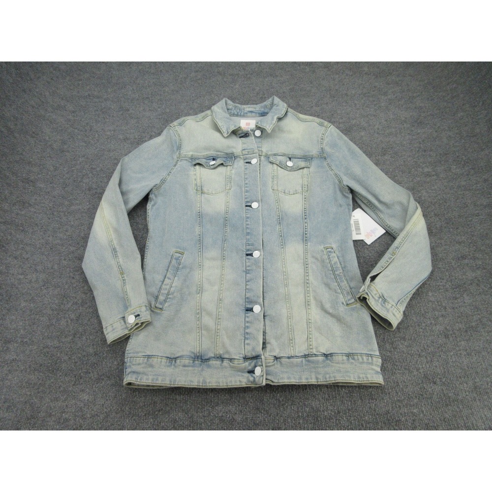 LuLaRoe Womens Jaxon Jacket NWT Relaxed Light Wash Blue Unicorn Patch XL